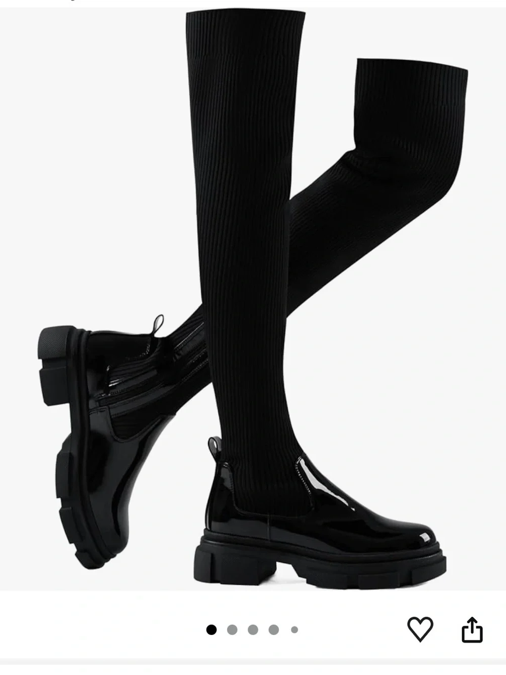 Shoe'N Tale Thigh High Knit Sock Boots 41